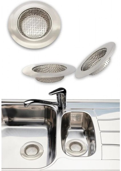 3'li Metal Mutfak Lavabo Süzgeci Paslanmaz 11 cm fırsatları