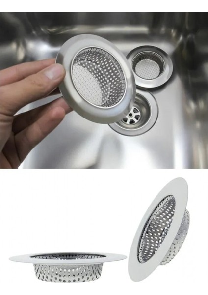 3'li Metal Mutfak Lavabo Süzgeci Paslanmaz 11 cm indirimleri