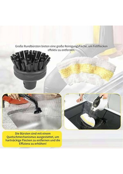 Karcher Sc1 Sc2 Sc3 Sc4 Sc5 Buharlı Temizleyici Parça Değişimi Buharlı Paspas Yuvarlak Fırça Başlığı Ev Temizlik Parçaları (Yurt Dışından) modelleri