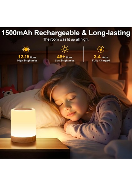 Yatak Odası Için Çocuk Gece Lambası, Uzaktan Kumandalı LED Başucu Dokunmatik Lambası, 13 Renk Değiştiren, USB Şarj Edilebilir Taşınabilir Lamba (Yurt Dışından) indirimleri