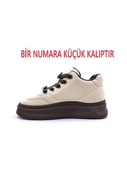 G25K421 Emoji Süs Detaylı Bej Kahve Kadın Sneaker Ayakkabı fiyatları