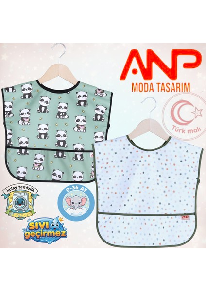 Sıvı Geçirmez 3’lü Set Mama-Salya Önlüğü Karaca 0-24 Ay