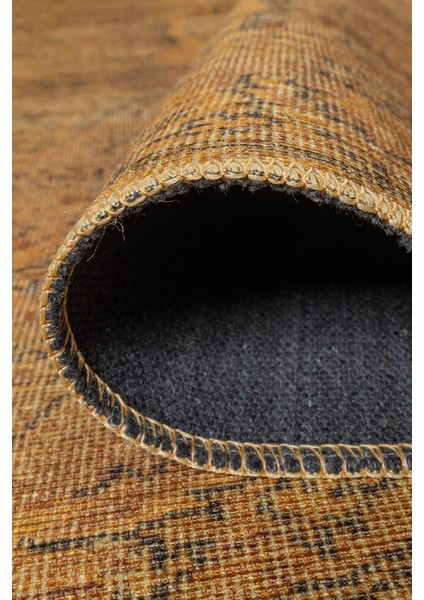 Grand Baie Eskitme Sarı Polyester Kare Modern Desenli Pamuk Makinada Yıkanabilir Hav Toz Vermez Leke Tutmayan Kaymaz Taban Dijital Makine Baskı Salon Yolluk Mutfak Halı indirimleri