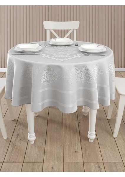 Pano Jakarlı Caramel Yuvarlak Masa Örtüsü indirimleri