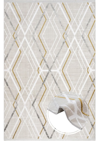 Berernger Geometrik Gold Akrilik Dikdörtgen Modern Desenli Akrilik Hav Vermeyen Leke Tutmayan Kolay Temizlenen Yumuşak Makine Salon Yolluk Mutfak Halı modelleri