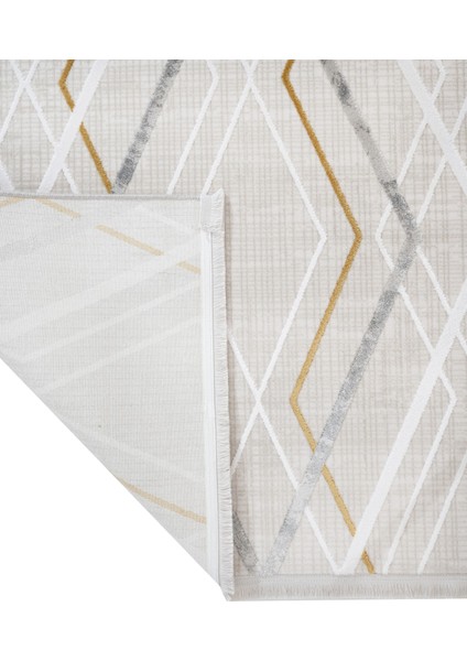 Berernger Geometrik Gold Akrilik Dikdörtgen Modern Desenli Akrilik Hav Vermeyen Leke Tutmayan Kolay Temizlenen Yumuşak Makine Salon Yolluk Mutfak Halı indirimleri
