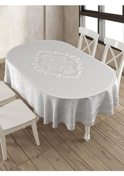 Pano Jakarlı Caramel Oval Masa Örtüsü indirimleri