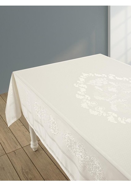 Pano Jakarlı Caramel Dikdörtgen Masa Örtüsü