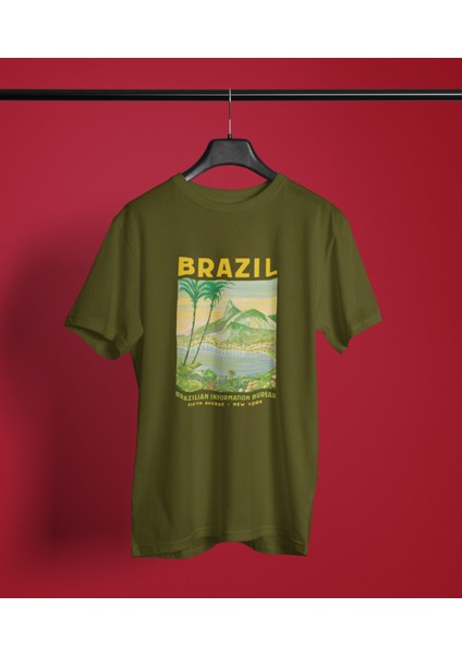 Brazıl Baskılı/ Erkek Çok Renkli T-Shirt / Premium Quality / Regular Fit modelleri