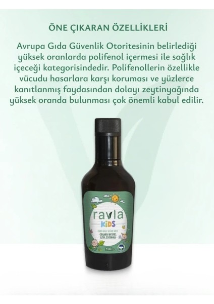 Kids Yüksek Polifenollü Organik Naturel Sızma Zeytinyağı - 250ml fırsatları