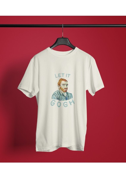 Let It Gogh Baskılı / Erkek Ekru Renk T-Shirt / %100 Pamuk Premium Quality / Regular Fit fiyatları
