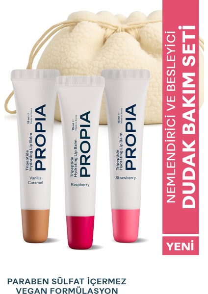 Nemlendirici ve Besleyici Dudak Bakım Seti + Peluş Makyaj Çantası Hediyeli!