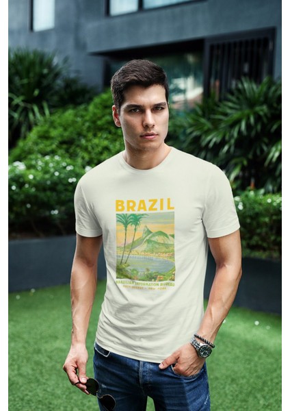 Brazıl Baskılı/ Erkek Çok Renkli T-Shirt / Premium Quality / Regular Fit fiyatları