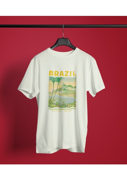 Brazıl Baskılı/ Erkek Çok Renkli T-Shirt / Premium Quality / Regular Fit modelleri