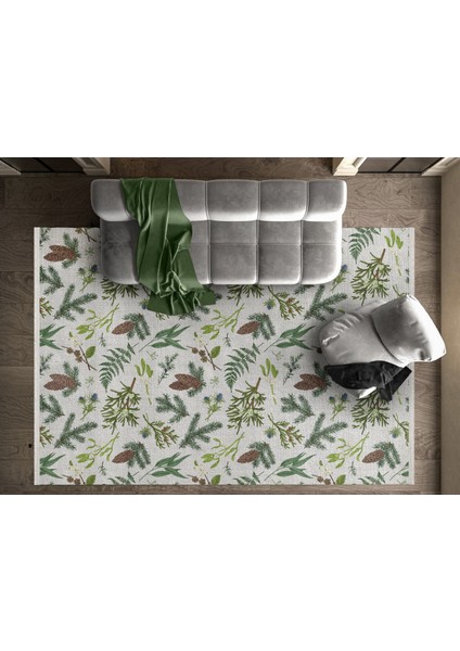 Çiçekli Yeşil Pamuk Daire Modern Desenli Pamuk Makinada Yıkanabilir Hav Toz Vermez Leke Tutmayan Kaymaz Taban Dijital Makine Baskı Salon Yolluk Mutfak Halı fiyatları