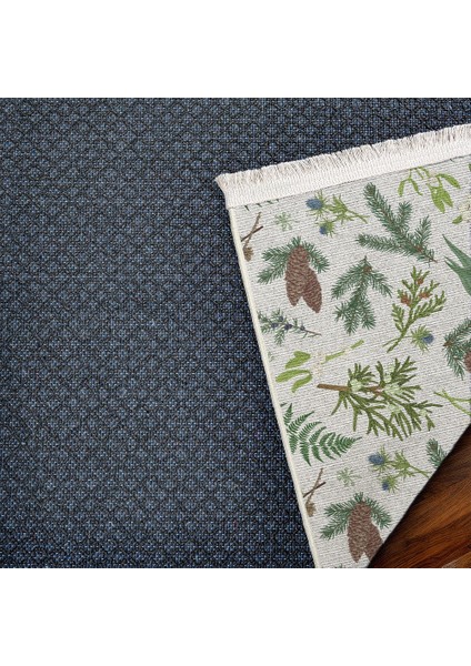 Çiçekli Yeşil Pamuk Daire Modern Desenli Pamuk Makinada Yıkanabilir Hav Toz Vermez Leke Tutmayan Kaymaz Taban Dijital Makine Baskı Salon Yolluk Mutfak Halı indirimleri