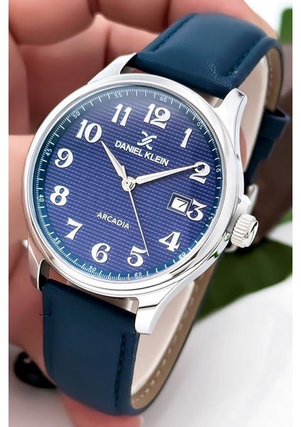 Deri Kordon Gümüş Renk Çelik Kasa Takvimli Erkek Kol Saati Bileklik Hediyeli ZMDK1170