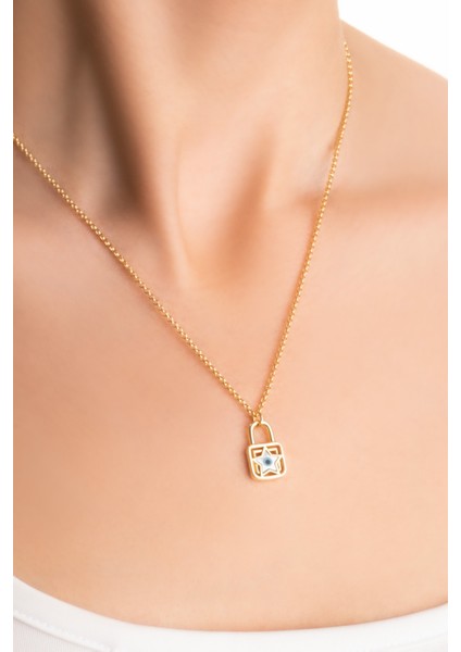 Şans Yıldızı 18 Ayar Sarı Altın Kaplama 45 cm Gümüş Kolye fiyatları