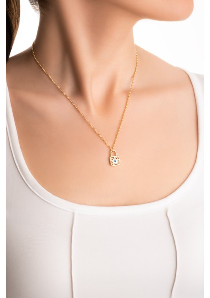 Şans Yıldızı 18 Ayar Sarı Altın Kaplama 45 cm Gümüş Kolye fırsatları