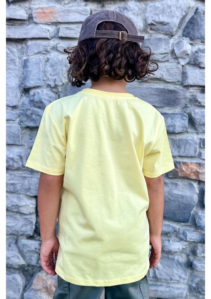 GİRLS & BOYS Erkek Çocuk Tişört Renkli Yazı Baskılı 8-14 Yaş, Sarı fiyatları
