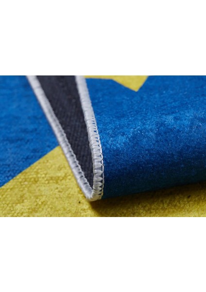 Hefei Figürlü Mavi Polyester Dikdörtgen Modern Desenli Pamuk Makinada Yıkanabilir Hav Toz Vermez Leke Tutmayan Kaymaz Taban Dijital Makine Baskı Salon Yolluk Mutfak Halı modelleri