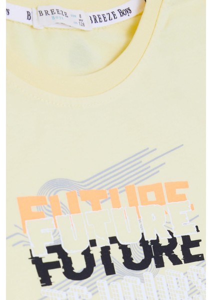 GİRLS & BOYS Erkek Çocuk Tişört Renkli Yazı Baskılı 8-14 Yaş, Sarı indirimleri