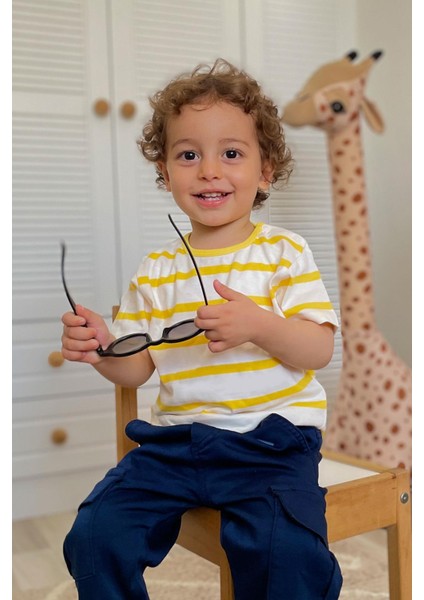 Erkek Çocuk Tişört Patlı Çizgili 1-4 Yaş, Ekru fiyatları