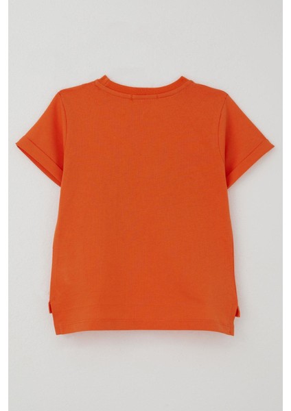 Erkek Çocuk Tişört Lig Yıldızı Dinozor Baskılı 2-6 Yaş, Turuncu modelleri