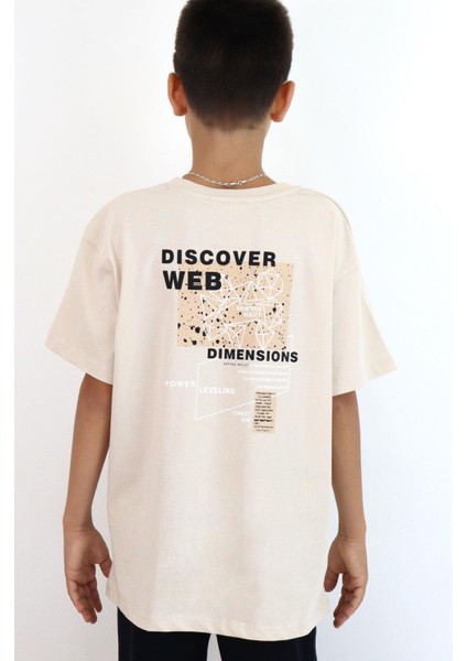 Erkek Çocuk Tişört Webi Keşfet Temalı 9-14 Yaş, Bej fırsatları