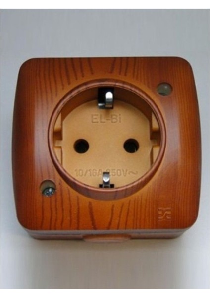 6 Adet Sıva Üstü Kiraz Ahşap Renkli Priz Elbi / Alsu