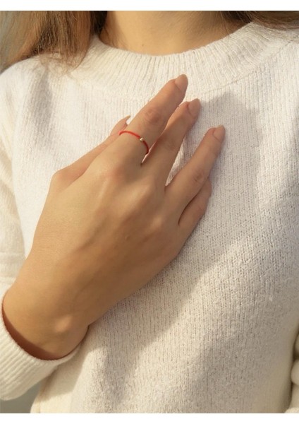 14 Ayar Altın Dorika Minimal Ipli Yüzük modelleri