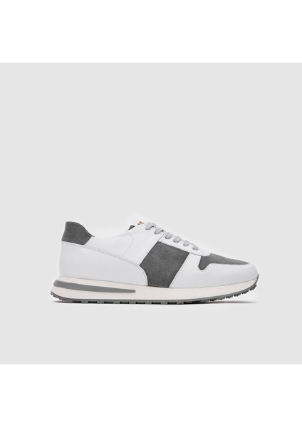 Erkek Spor Ayakkabı [052119], Beyaz - Gri Süet, 40