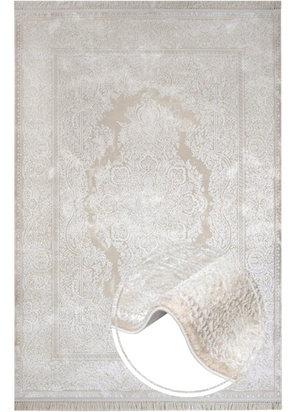 Klasik Krem Akrilik Dikdörtgen Modern Desenli Akrilik Hav Vermeyen Leke Tutmayan Kolay Temizlenen Yumuşak Makine Salon Yolluk Mutfak Halı