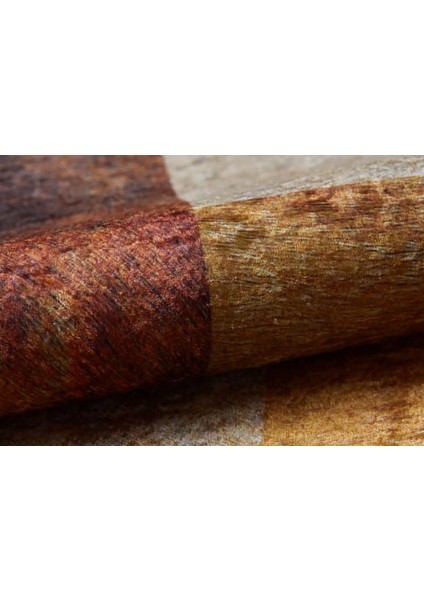 Pekin Turuncu Patchwork Etnik Modern Desenli Makinada Yıkanabilir Hav Toz Vermez Leke Tutmayan Kaymaz Taban Dijital Makine Baskı Salon Yolluk Mutfak Halı indirimleri