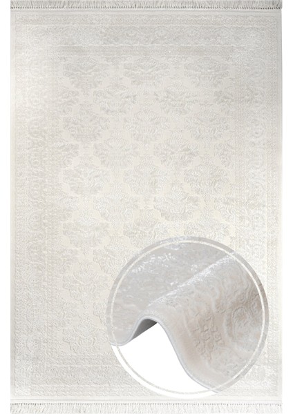 Geometrik Krem Akrilik Dikdörtgen Modern Desenli Akrilik Hav Vermeyen Leke Tutmayan Kolay Temizlenen Yumuşak Makine Salon Yolluk Mutfak Halı