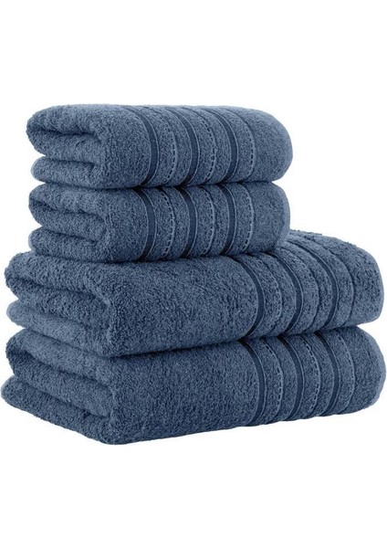 4 Lü Banyo Havlusu Seti Dora Indigo - 70X140cm x2 / 50x90cm x2 fırsatları