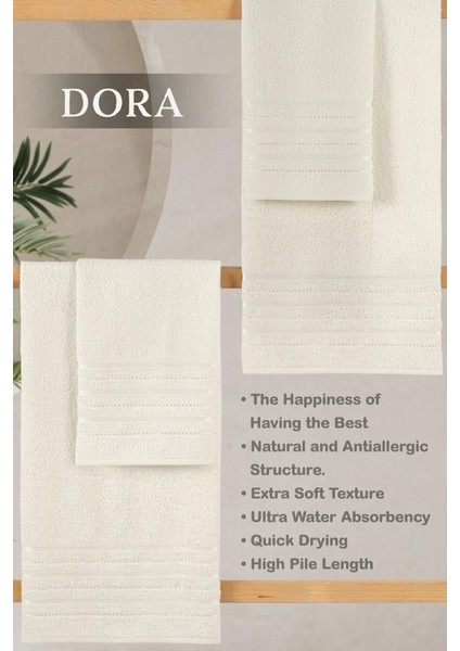 4 Lü Banyo Havlusu Seti Dora - 70X140cm x2 / 50x90cm x2
