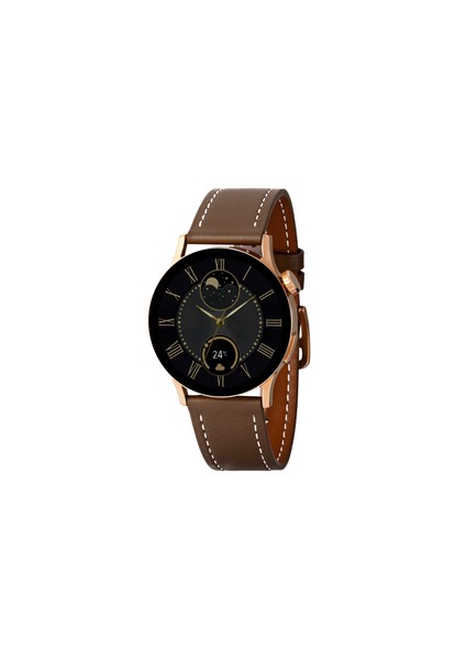 LW38 Gold Kasa 38 mm Kahverengi Kordon Akıllı Saat Sesli Görüşme Özellikli fırsatları