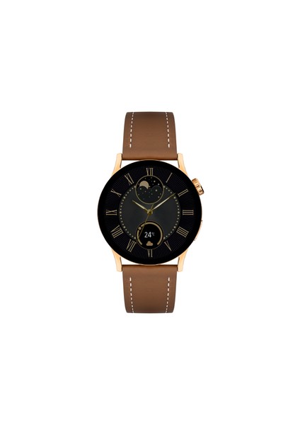 LW38 Gold Kasa 38 mm Kahverengi Kordon Akıllı Saat Sesli Görüşme Özellikli indirimleri
