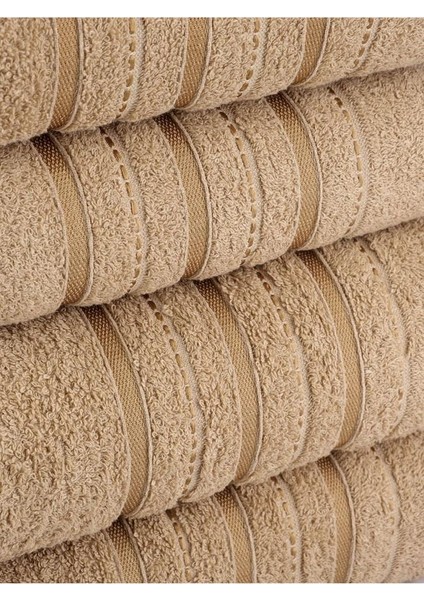 4 Lü Banyo Havlusu Seti Dora Bej - 70X140cm x2 / 50x90cm x2 indirimleri