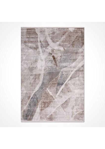 Modern Bej Viskon Dikdörtgen Modern Desenli Akrilik Hav Vermeyen Leke Tutmayan Kolay Temizlenen Yumuşak Makine Salon Yolluk Mutfak Halı