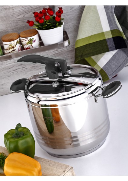 Esila 9,0 Lt Düz Düdüklü Tencere-Siyah