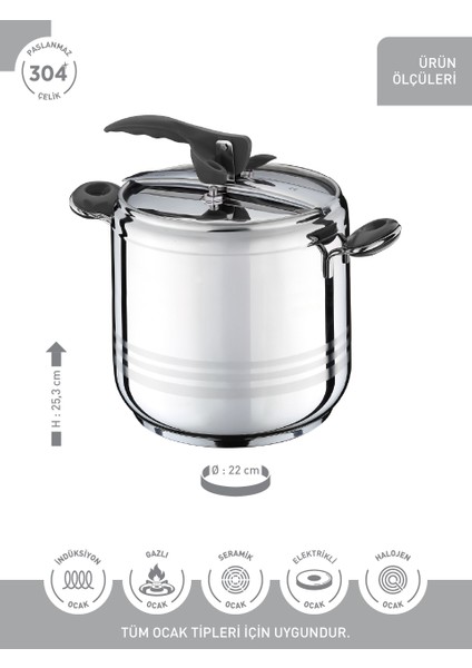 Esila 9,0 Lt Düz Düdüklü Tencere-Siyah modelleri