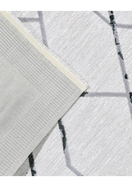 Ablative Gri Geometrik Etnik Modern Desenli Akrilik Hav Vermeyen Leke Tutmayan Kolay Temizlenen Yumuşak Makine Salon Yolluk Mutfak Halı fırsatları