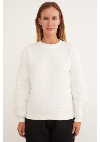 3 Iplik Basic Bisiklet Yaka Sweatshirt