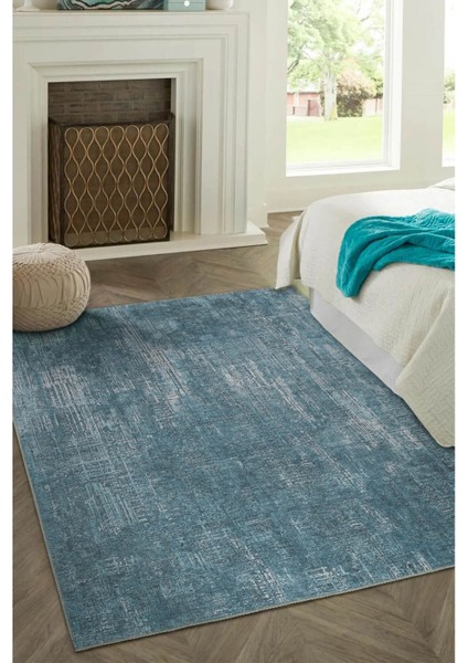 London Klasik Turkuaz Polyester Daire Modern Desenli Pamuk Makinada Yıkanabilir Hav Toz Vermez Leke Tutmayan Kaymaz Taban Dijital Makine Baskı Salon Yolluk Mutfak Halı fiyatları