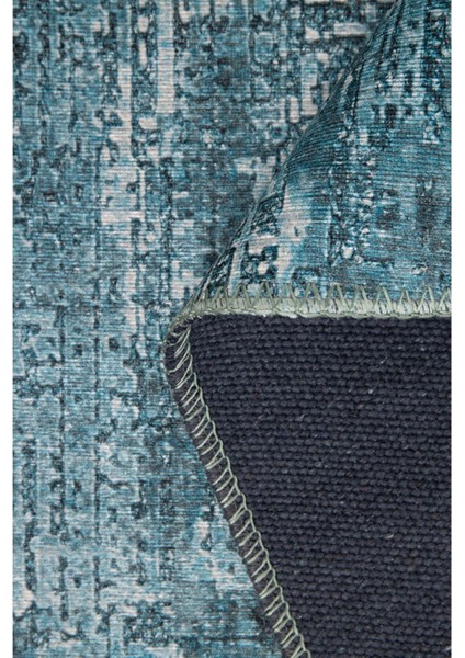 London Klasik Turkuaz Polyester Daire Modern Desenli Pamuk Makinada Yıkanabilir Hav Toz Vermez Leke Tutmayan Kaymaz Taban Dijital Makine Baskı Salon Yolluk Mutfak Halı fırsatları