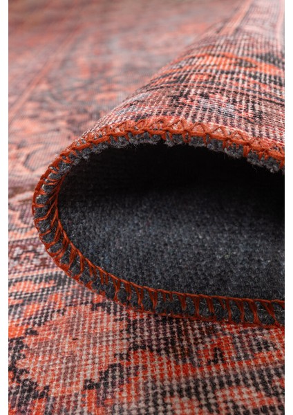 Anakao Klasik Kırmızı Polyester Daire Modern Desenli Pamuk Makinada Yıkanabilir Hav Toz Vermez Leke Tutmayan Kaymaz Taban Dijital Makine Baskı Salon Yolluk Mutfak Halı indirimleri