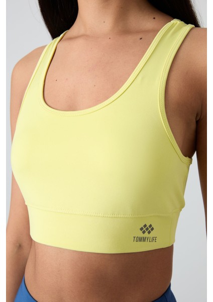 Limon Sırt Detaylı Dar Kalıp U Yaka Kadın Spor Büstiyer - 97120 fiyatları