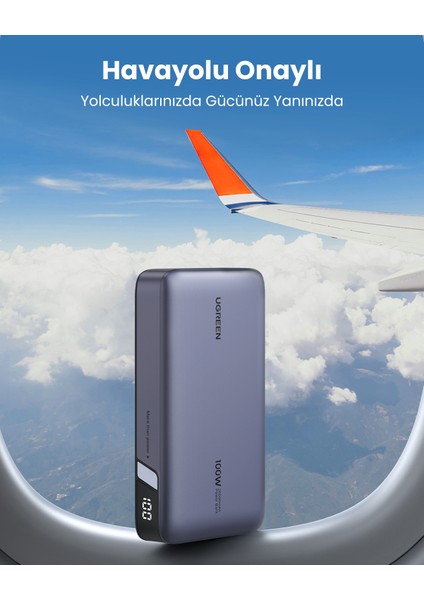 20.000 Mah 100W Pd Hızlı Şarj Powerbank 2xusb-C, 1xusb-A - 25188